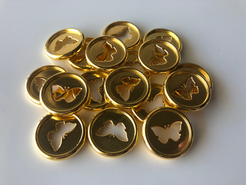 Plastic Planner Discs - Small (28mm) - Gold - Butterfly - Set of 11